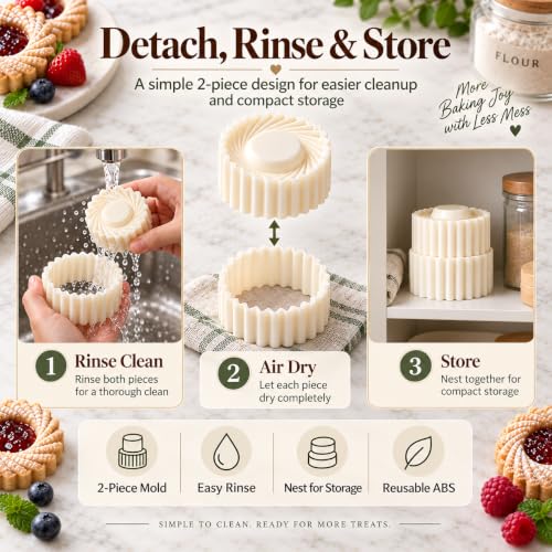 Cookie Press 2-in-1 Sunflower & Lace Pattern Pastry Mold - Easy Release Food-Safe ABS