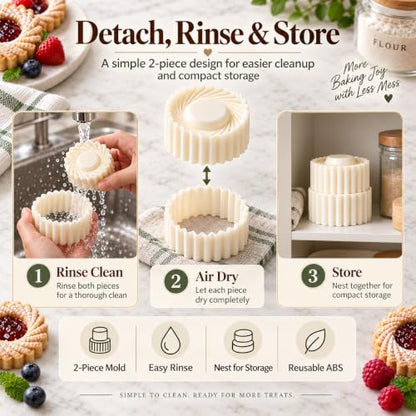 Cookie Press 2-in-1 Sunflower & Lace Pattern Pastry Mold - Easy Release Food-Safe ABS