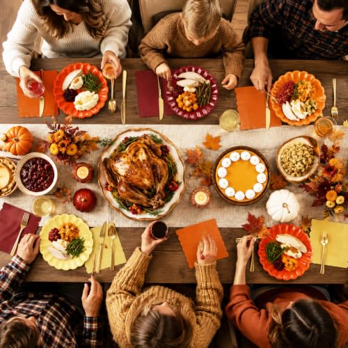 50Pcs Fall Paper Napkins Thanksgiving Party Table Decorations - Fall Colors