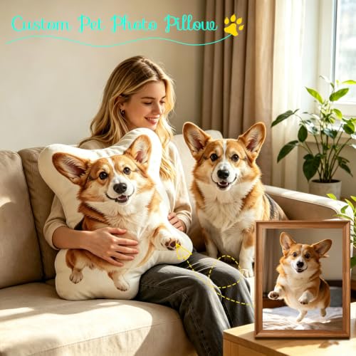 Pet1 Custom Pet Pillow with Photo - Personalized Dog & Cat Face Cushion