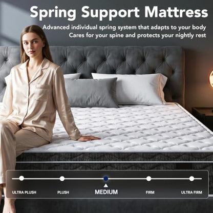 Grey 12-Inch Queen Size Mattress in a Box - Hybrid Gel Foam Support