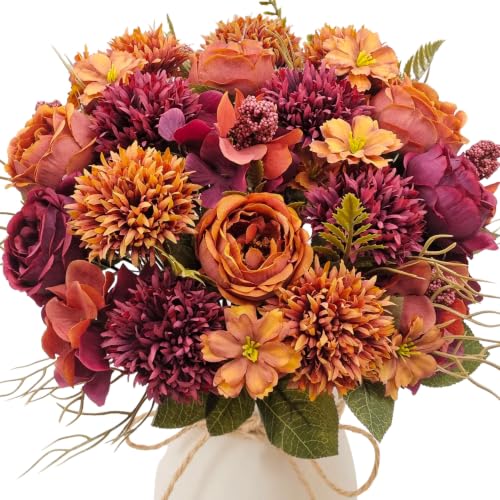 Artificial Fall Flowers Bouquet - Autumn Floral Arrangements for Home Decor