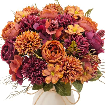Artificial Fall Flowers Bouquet - Autumn Floral Arrangements for Home Decor