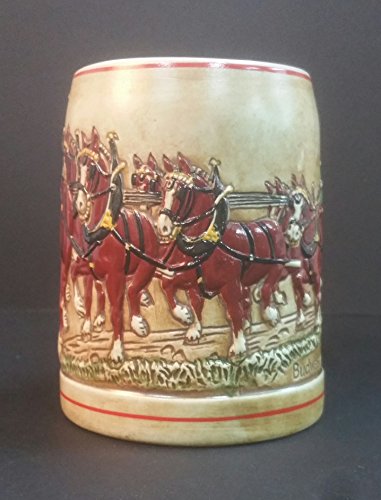 Budweiser Holiday Stein with Raised Clydesdales Logo - 1980 CS19A
