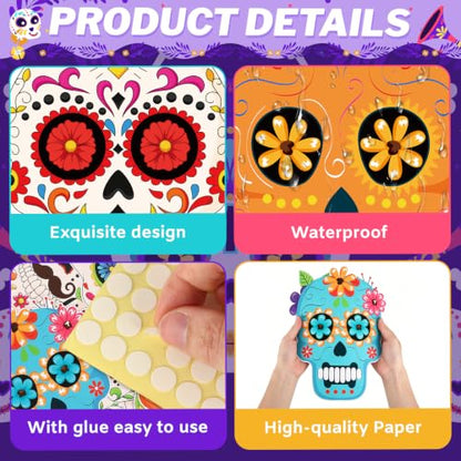 Dia De Los Muertos Sugar Skull Decorations Double Printed - Skull.24