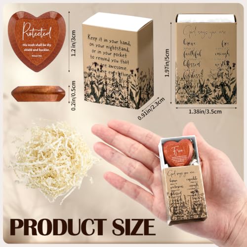 Christian Wooden Heart Gift Set with 108 Pieces & Inspirational Box - Multicolor