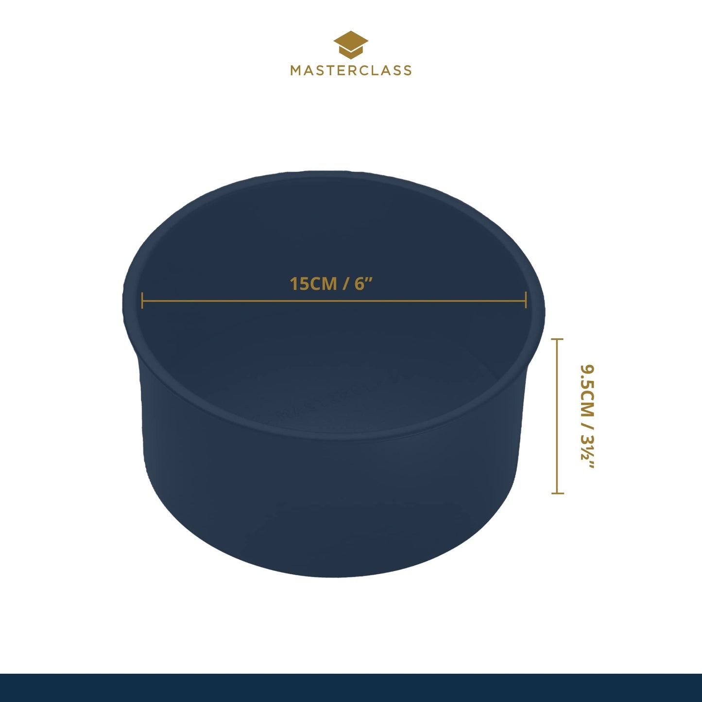 MasterClass 15 cm Deep Cake Tin with PFOA Free Non Stick and Loose Bottom, 1 mm Carbon Steel, 6 Inch Small Round Pan