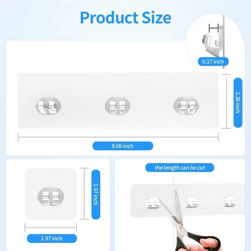 Elegant Shower Caddy - 6 PCS Waterproof Adhesive Hooks & Strips for Easy Bathroom Storage