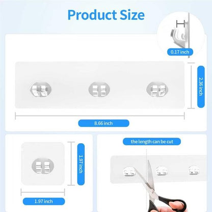 Elegant Shower Caddy - 6 PCS Waterproof Adhesive Hooks & Strips for Easy Bathroom Storage