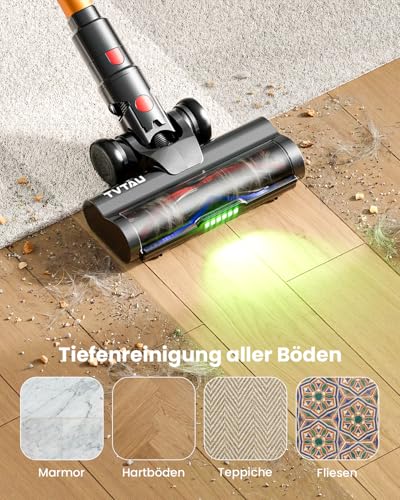 Cordless Vacuum Cleaner 600W 50KPA 70Min Runtime Self-Standing Stick Pet Hair Carpet Hard Floor