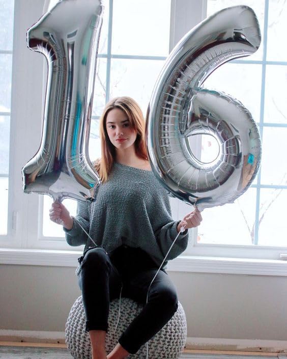 Silver Number 40 Balloon - 40 Inch Giant Foil Balloon for 40th Birthday Party Decorations