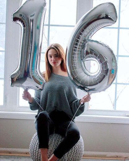 Silver Number 50 Balloon - 40 Inch Giant Foil Balloon for 50th Birthday Party Decorations
