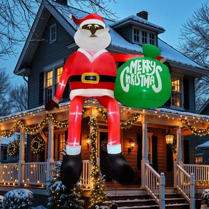 Giant 13 FT Black Santa Inflatable Christmas Decorations Outdoor Yard Decor