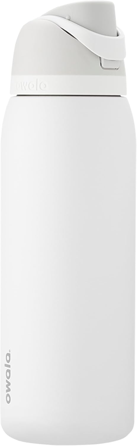 Owala FreeSip Insulated Stainless Steel Water Bottle - BPA-Free, 40 Oz, Shy Marshmallow | Perfect for Travel