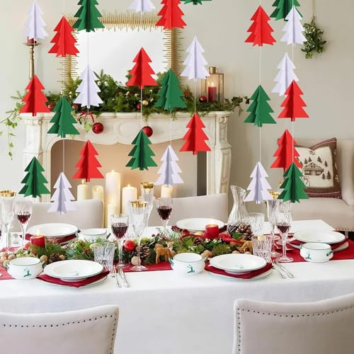 Christmas Tree 3 - 2 Pcs 3D Garland Holiday Decorations for Home & Party