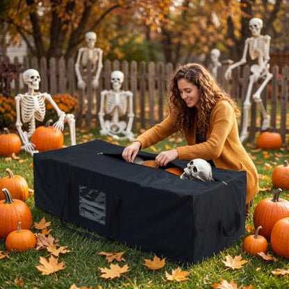 Large Black Halloween Storage Bag Fits 12ft Skeleton & Christmas Tree
