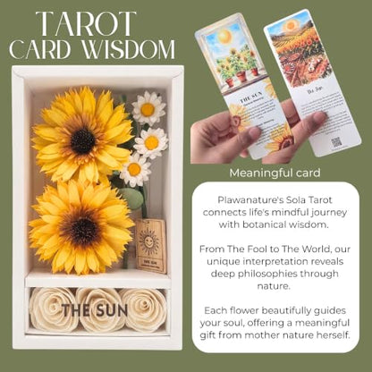 Sun Tarot Reed Diffuser with Sola Flower Arrangement Spiritual Gift