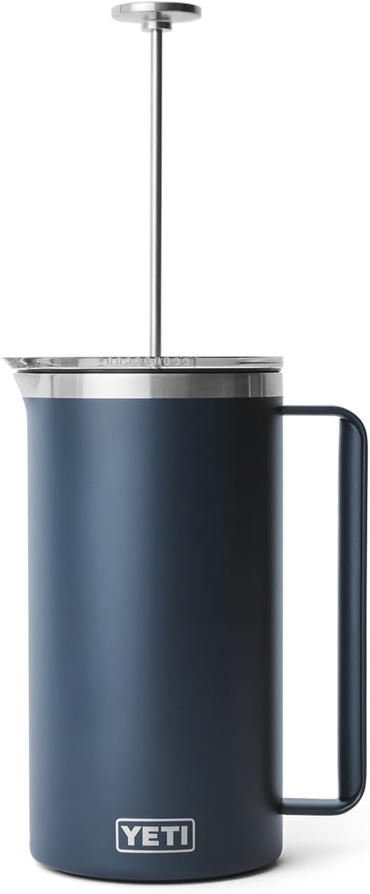 YETI Rambler 64 oz. French Press Coffee Maker - Durable Navy Design for Perfect Brews