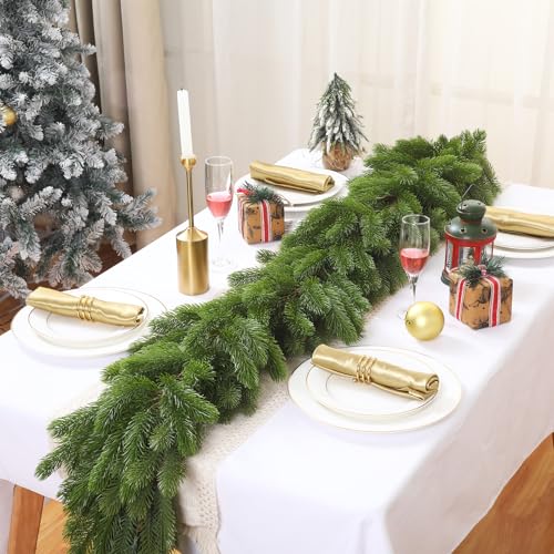 Lyrow 2 Pack 6ft Christmas Pine Garland - Thick Deluxe Holiday Decor