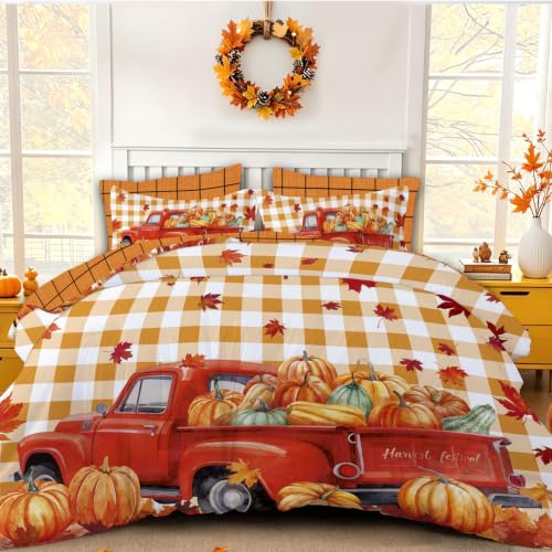 Halloween Orange King Comforter Set - All Season Fall Bedding 7 Piece