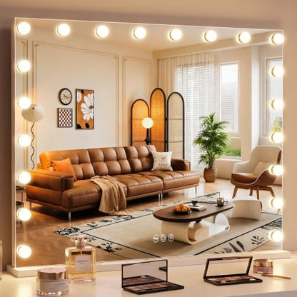 Hansong Large Hollywood Vanity Mirror with Lights 20 Bulbs - 30" x 37.4"
