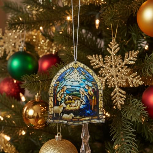 Jesus Nativity Ornaments Holy Family Window Hanging - Christmas Decorations