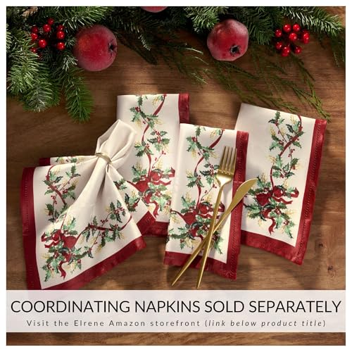 Holiday Tablecloth 60x120 Inch - Villeroy & Boch Winter Bows & Garland Set