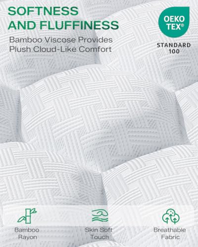 Full Size Dual Layer Memory Foam Mattress Topper - White, 4 Inch