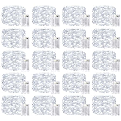 Battery Operated Fairy Lights 20 Pack 16FT Cool White Timer String Lights