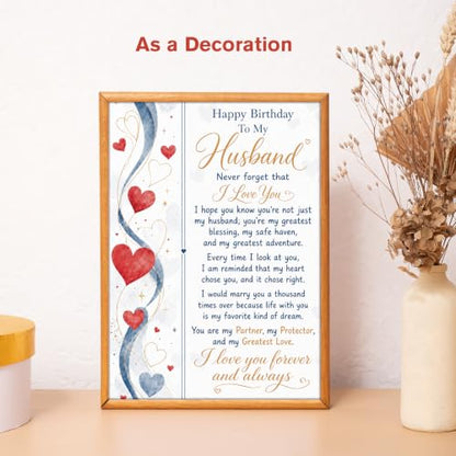 Romantic Husband Birthday Card - C Style with Kraft Envelope