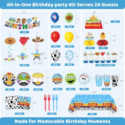 Toy Birthday Party Decor Set for 24 Guests - 179 Pieces