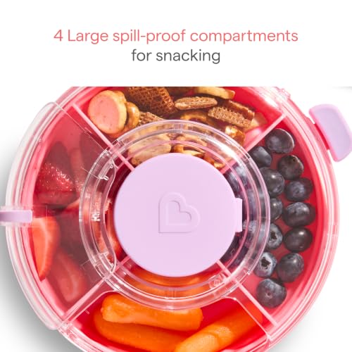 Kids Snack Container with Rotating Wheel & Lid - Pink, BPA Free