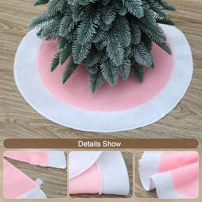 18-Inch White Plush Christmas Tree Skirt - Holiday Tabletop Decor