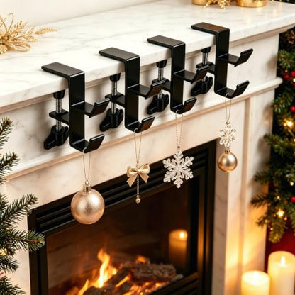 Stocking Holders for Mantle 4-Pack Adjustable Garland Hooks