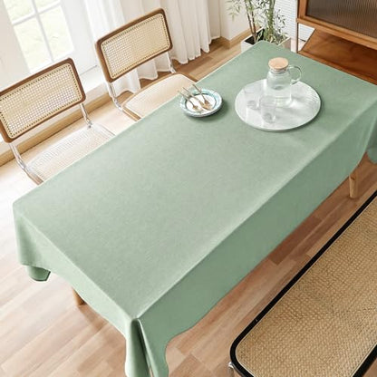 AUSSPVOCT Textured Tablecloth Rectangle 52x70 Water Resistant Spill-Proof Wipeable Table Cloth Wrinkle Free Fabric Dining Table Cover for Birthday Party Farmhouse Spring kitchen Tablecloths