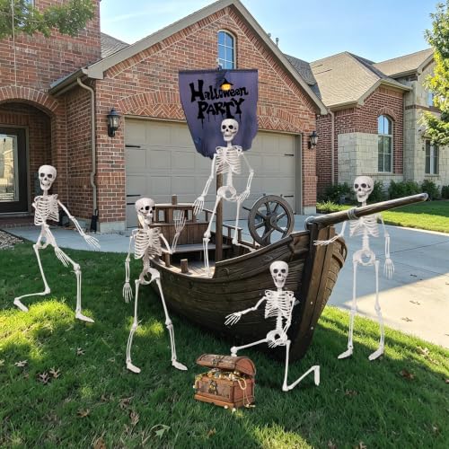 3Ft Life Size Posable Skeleton for Halloween Decorations - Realistic Full Body Design