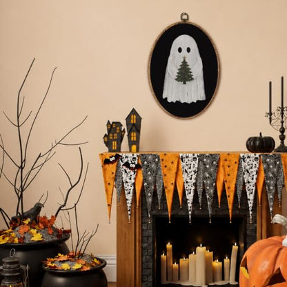 Halloween Ghost Wall Art Decor - Oval Framed Seasonal Home Decoration - Variation of Ghost 4