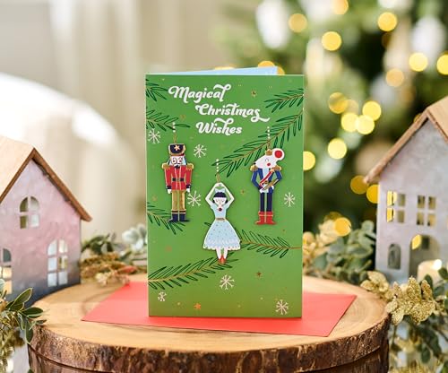 Christmas Card with Nutcracker Ornaments - Holiday Greetings for Family & Friends (Variation of Xmas Ornaments)