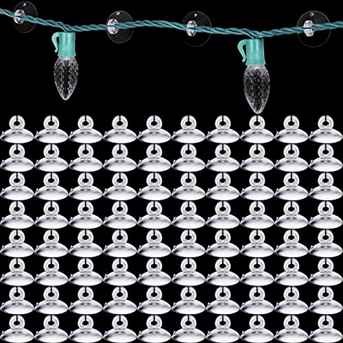 200 Pcs Christmas Light Clips with Suction Cups for Window Glass - Holiday Decor