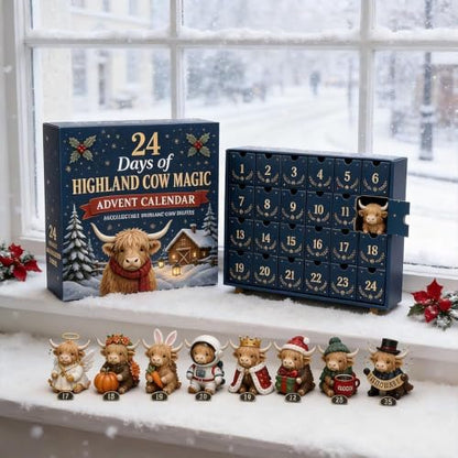 24 Days Highland Cow Advent Calendar - FF Christmas Holiday Countdown
