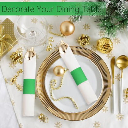 Green Paper Napkin Rings Self-Adhesive 200 Pcs Elegant Table Decor