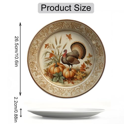Wild Turkey Decorative Wall Plate 10 Inch Fall Thanksgiving Kitchen Decor