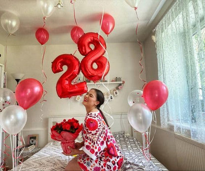 Red Number 2 Balloon - 40 Inch 2nd Birthday Decoration for Toddlers | Sparkling Party Decor