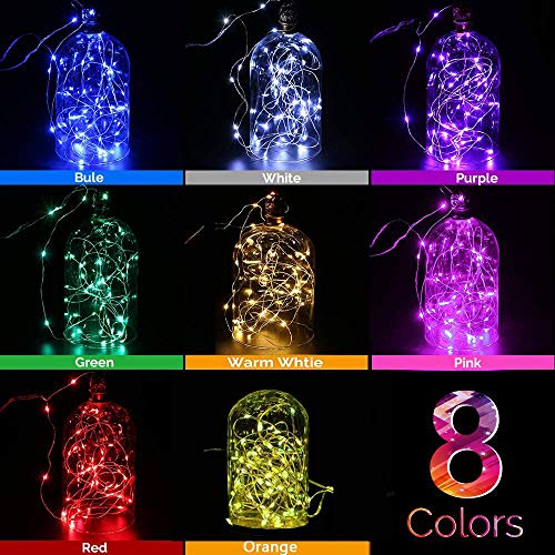 8 Pack Multicolor LED Fairy String Lights 10ft Battery Operated for DIY Crafts Weddings Parties