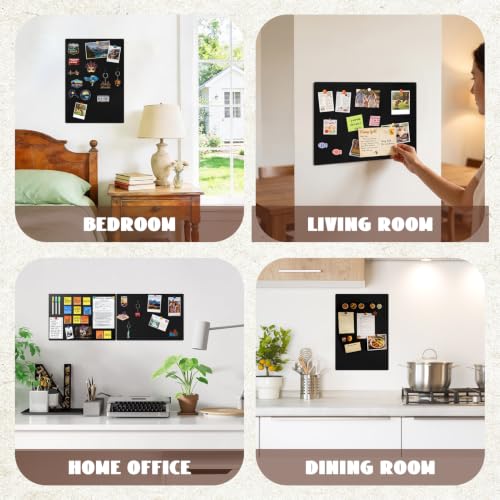 Black Magnet Board 17x11.8 Inches Metal Bulletin Board for Wall - Pack of 4