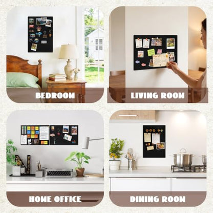 Black Magnet Board 17x11.8 Inches Metal Bulletin Board for Wall - Pack of 4
