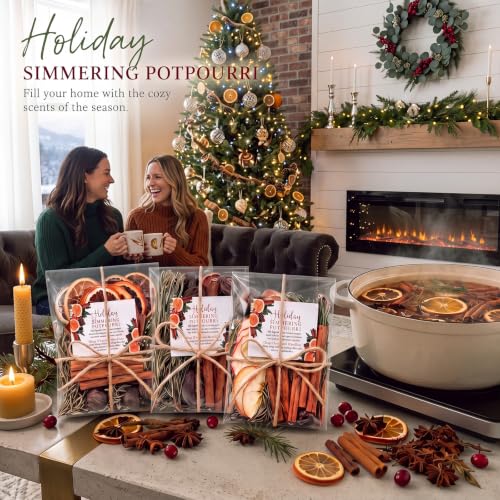 Fall Simmer Potpourri Bowl Set with 4 Scented Bags - Stovetop & Firepit Decor - Cute Variation of THIS listing