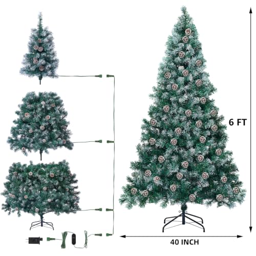 6 FT Pre-Lit Artificial Christmas Tree with 250 LED Smart RGB Lights - App & Remote Control