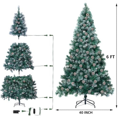 6 FT Pre-Lit Artificial Christmas Tree with 250 LED Smart RGB Lights - App & Remote Control