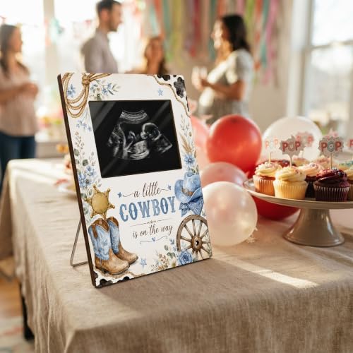 Cowboy Ultrasound Sonogram Picture Frame - Western Pregnancy Keepsake - Variation of THIS listing